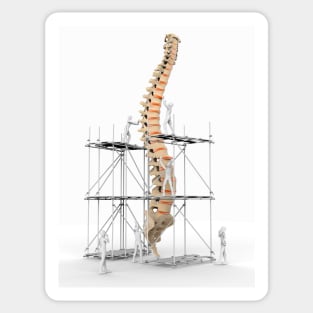 Spine with workers, spine repair (F007/9884) Sticker